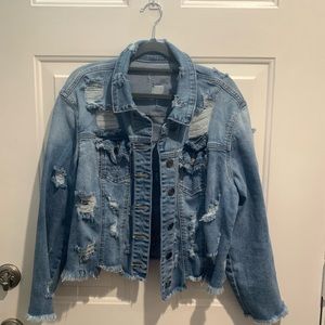 Designer frayed Louis Vuitton jean jacket